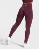 Statement Scrunch Leggings in Pflaume für Damen