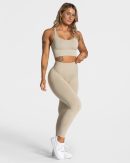 Statement Scrunch Leggings in Sand für Damen