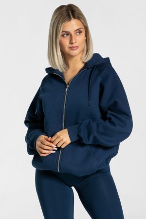 Statement Oversized Jacke in Dunkelblau für Damen