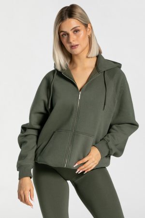 Statement Oversized Jacke Damenhose in Khaki