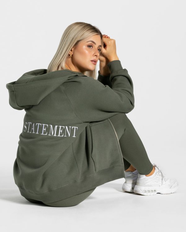 Statement Oversized Jacke Damenhose in Khaki – Bild 4