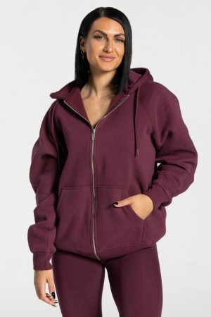 Statement Oversized Jacke Pflaume mit hoher Taille