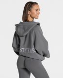 Damen Statement Oversized Jacke Graphit mit Komfo