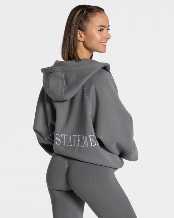 Damen Statement Oversized Jacke Graphit mit Komfo – Bild 2