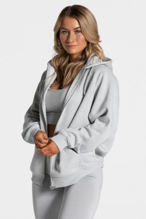 Statement Oversized Jacke Hellgrau – bequem und s