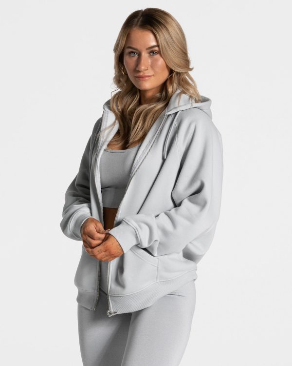 Statement Oversized Jacke Hellgrau – bequem und s