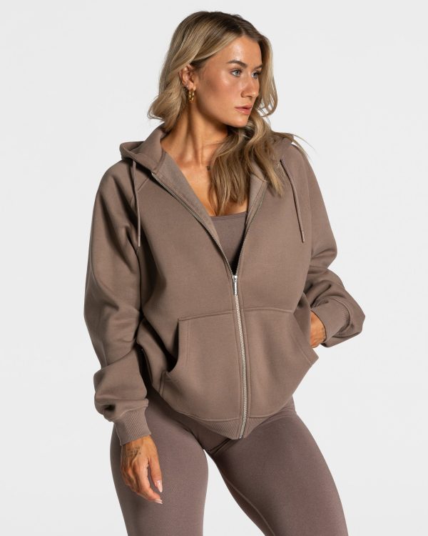 Statement Oversized Jacke für Frauen in Mokka