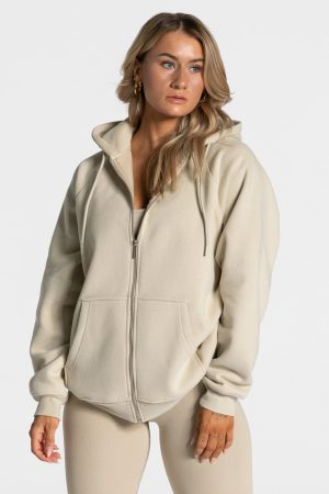 Damen Statement Oversized Jacke Sand mit Komfort