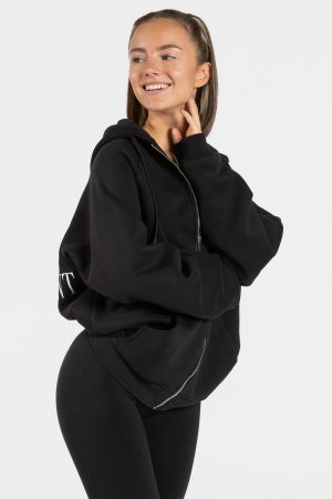 Statement Oversized Jacke Schwarz mit hoher Taille