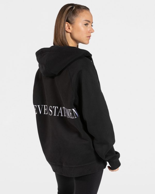 Statement Oversized Jacke Schwarz mit hoher Taille – Bild 2