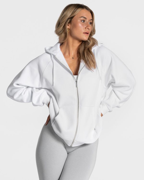 Statement Oversized Jacke Weiß für Sport und Allt