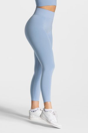 Statement Scrunch Leggings Blau – bequem und styl