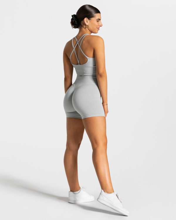 Modische Statement Scrunch Short in Farbe Hellgrau – Bild 5