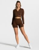 Statement Scrunch Short Damenhose in Kaffee