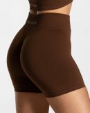 Statement Scrunch Short Damenhose in Kaffee