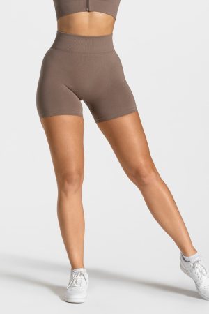 Statement Scrunch Short in Mokka für Damen