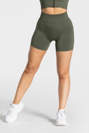 Damen Statement Scrunch Short Khaki mit Komfort