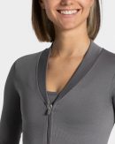 Statement Zip Jacke Damenhose in Graphit