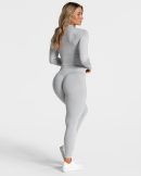 Statement Zip Jacke in Hellgrau für Damen