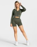 Statement Zip Jacke für Frauen in Khaki