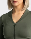 Statement Zip Jacke für Frauen in Khaki