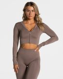 Statement Zip Jacke Mokka – bequem und stylisch