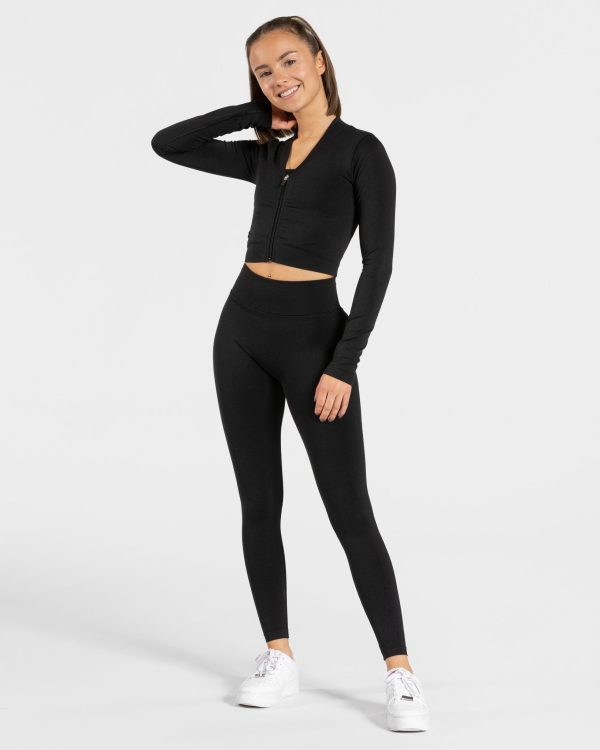 Statement Zip Jacke für Frauen in Schwarz – Bild 3