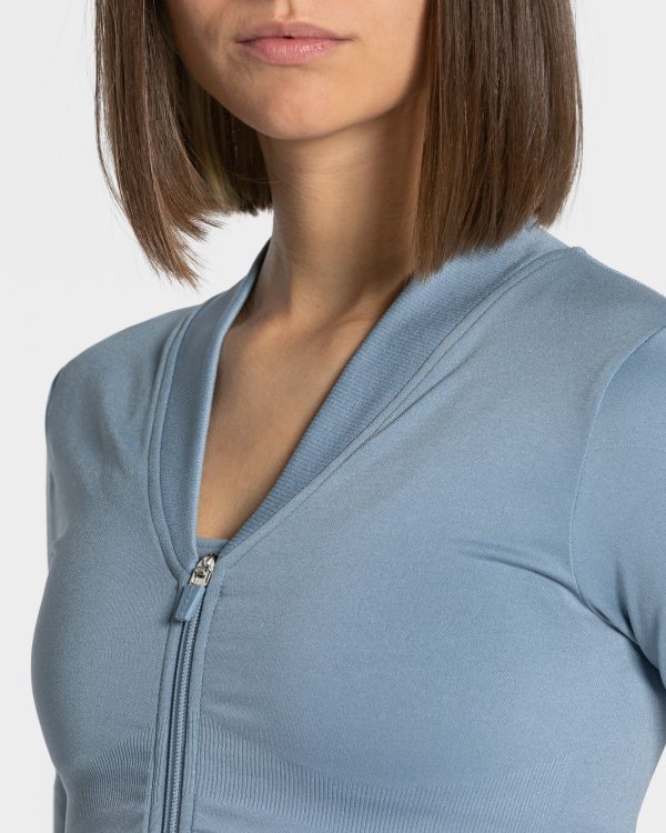Statement Zip Jacke für Frauen in Stahlblau – Bild 4