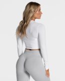 Statement Zip Jacke für Frauen in Weiß