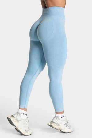 Damen Acid Covert Scrunch Leggings Babyblau mit K