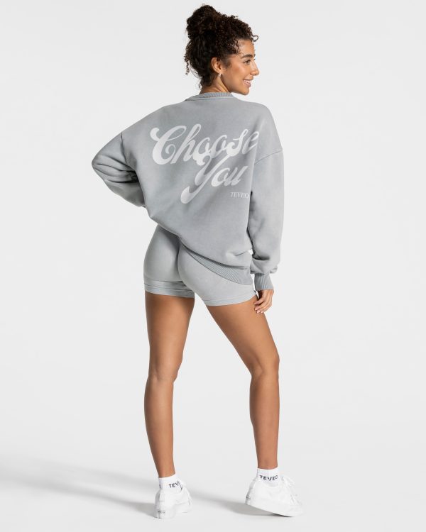 Acid Oversized Sweater für Frauen in Hellgrau – Bild 5