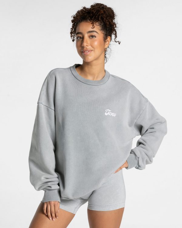 Acid Oversized Sweater für Frauen in Hellgrau – Bild 2