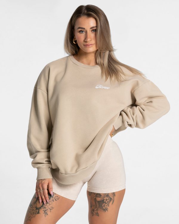 Acid Oversized Sweater in Sand für Damen – Bild 2