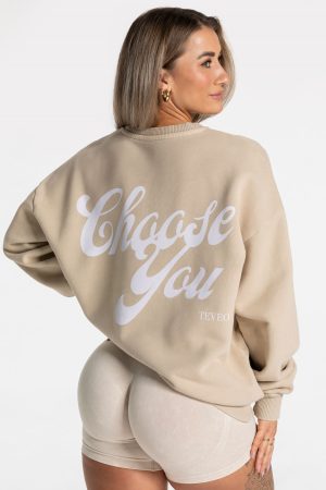 Acid Oversized Sweater in Sand für Damen