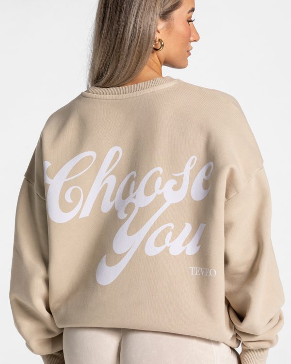 Acid Oversized Sweater in Sand für Damen – Bild 4