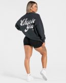 Acid Oversized Sweater in Schwarz für Damen