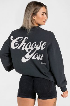 Acid Oversized Sweater in Schwarz für Damen