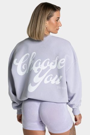 Acid Oversized Sweater für Frauen in Flieder