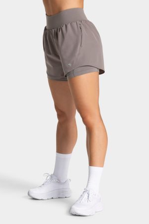 Damen Endorphin 2in1 Shorts Smoke mit Komfort