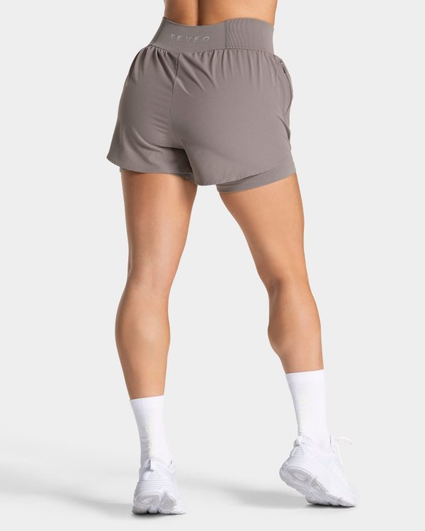 Damen Endorphin 2in1 Shorts Smoke mit Komfort – Bild 2