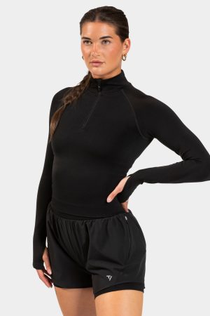 Modische Endorphin Half Zip in Farbe Schwarz