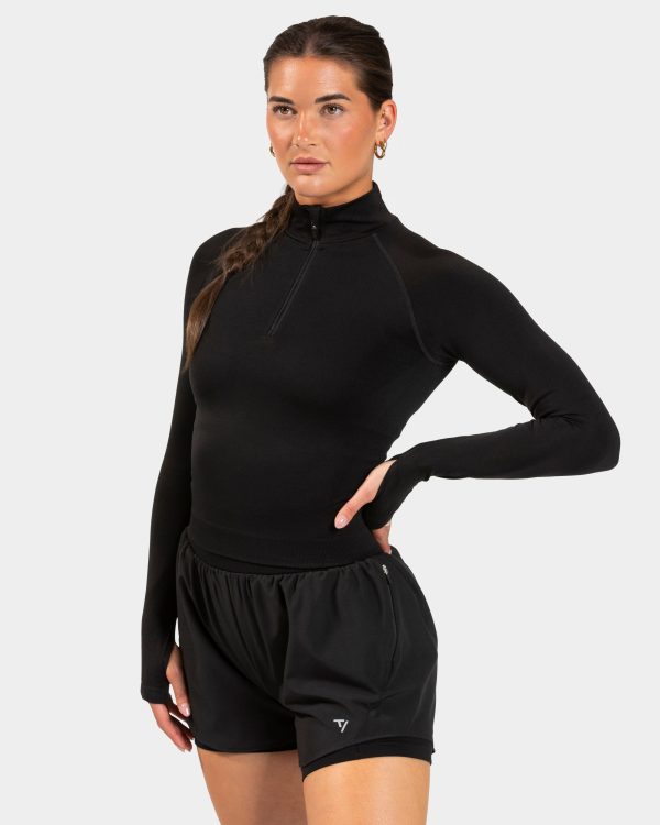 Modische Endorphin Half Zip in Farbe Schwarz