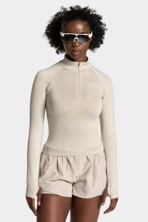 Endorphin Half Zip Damenhose in Latte