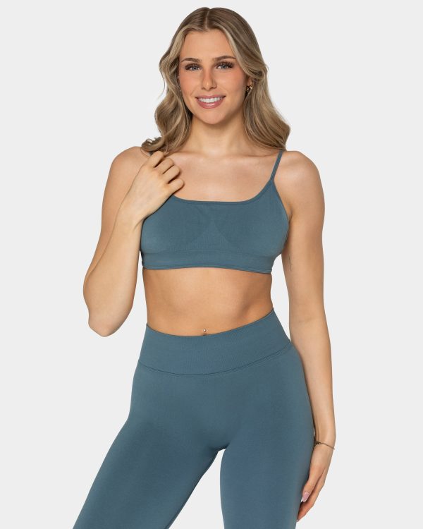Femme Backless Bh Teal mit hoher Taille