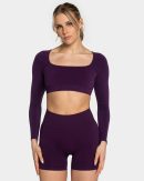 Modische Femme Backless Longsleeve in Farbe Auber