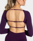 Modische Femme Backless Longsleeve in Farbe Auber