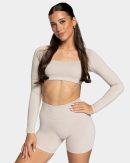 Modische Femme Backless Longsleeve in Farbe Cream