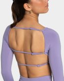 Damen Femme Backless Longsleeve Lavendel mit Komf