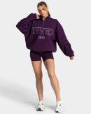 Femme Half Zip Sweater Aubergine für Sport und Al