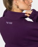 Femme Half Zip Sweater Aubergine für Sport und Al
